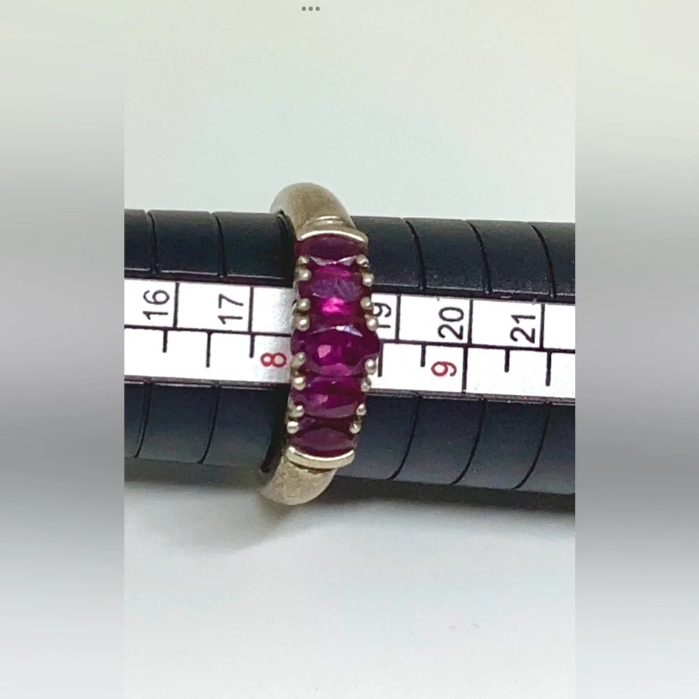 Y2K 925 Real Amethyst 5 Stone Faceted